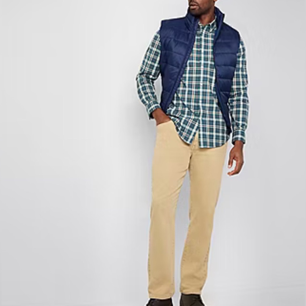 St. John’s Bay Stretch Poplin Mens Classic Fit Long Sleeve Button-Down Shirt XXL